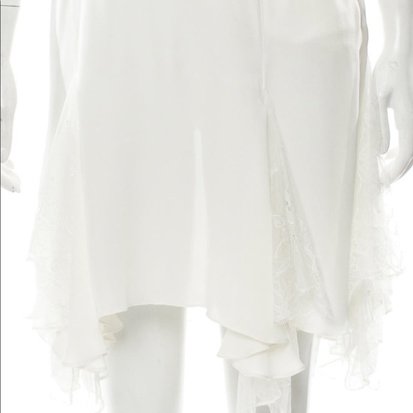 Cinq a Sept Silk Mini Lace Ruffle White Dress - Picture 10 of 13